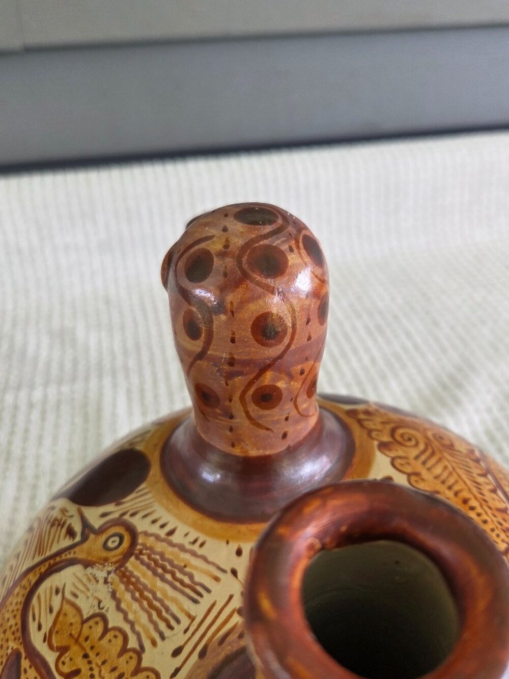 Vintage Tonala Pottery Duck Figurine Hand Painted Mexican Folk Art 3 Pieces - Picture 2 of 16